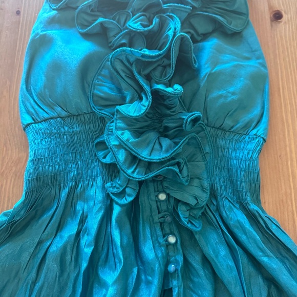 Y2K Ruched Ruffle Blouse - Picture 3 of 7